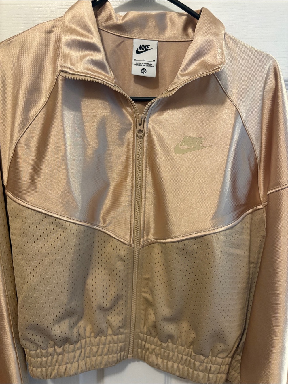 Nike Metallic Rose Gold and Champagne Zip Track Jacket - Picture 3 of 4
